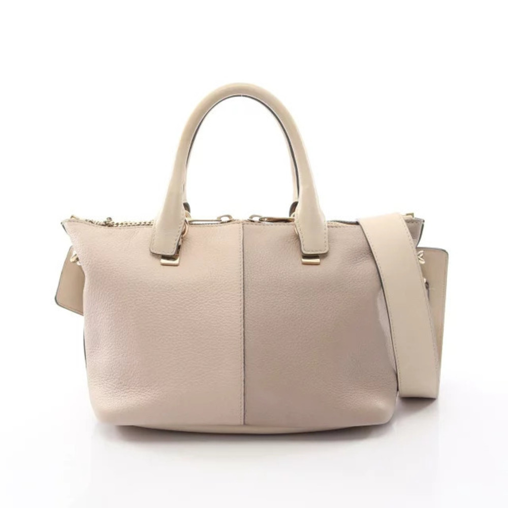 Chloe Baylee Bicolor Handbag Leather Ivory White Beige Cream